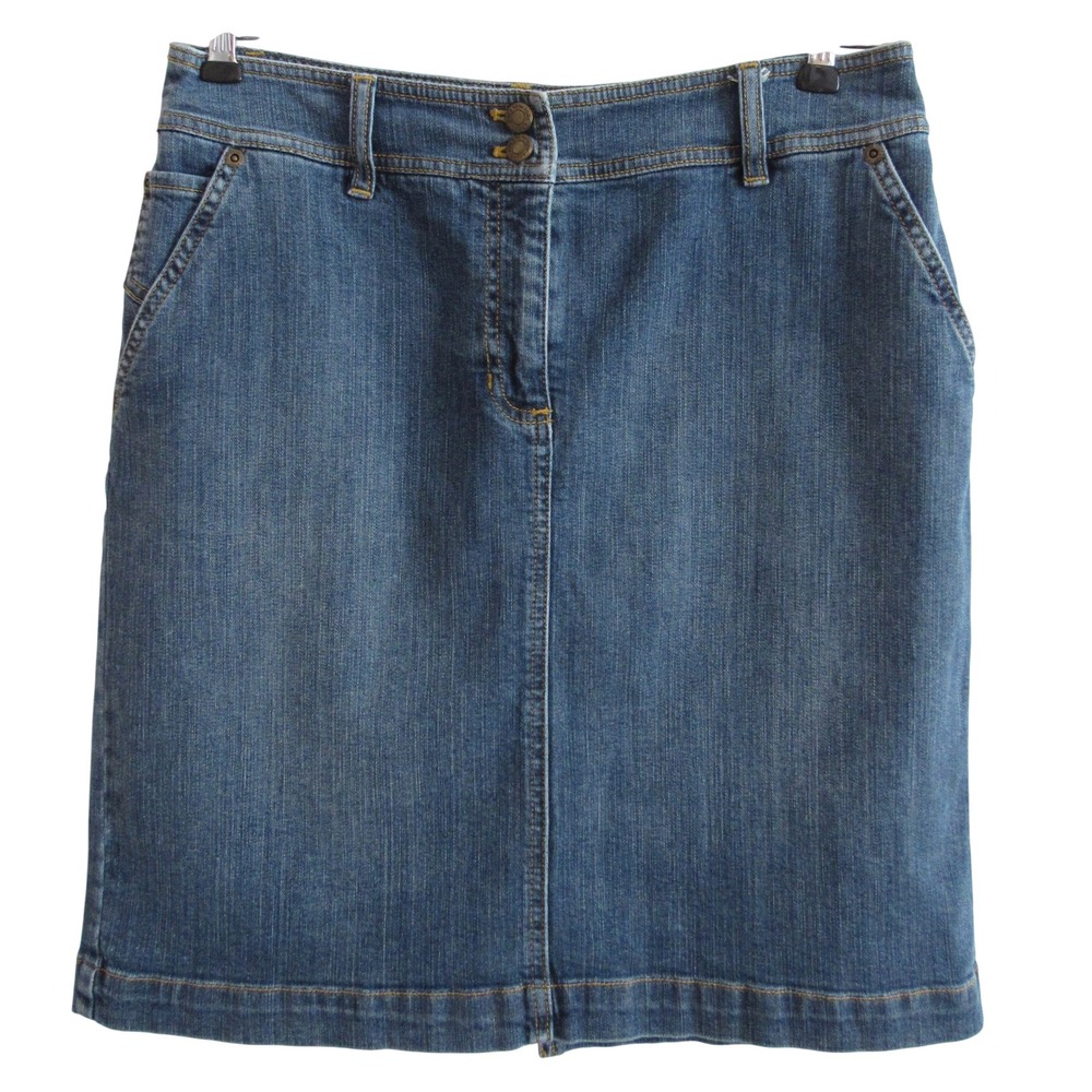 Vintage Jones New York Stretch Denim Skirt 6P Jean Y2K Minimalist Cottagecore